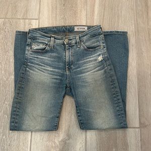 AG Adriano Goldschmied Blue Cropped Jeans